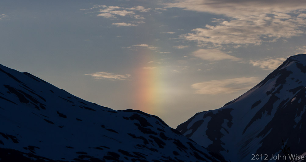 A sun dog in Tatshenshini-Alsek Provincial Park British Columbia, Canada