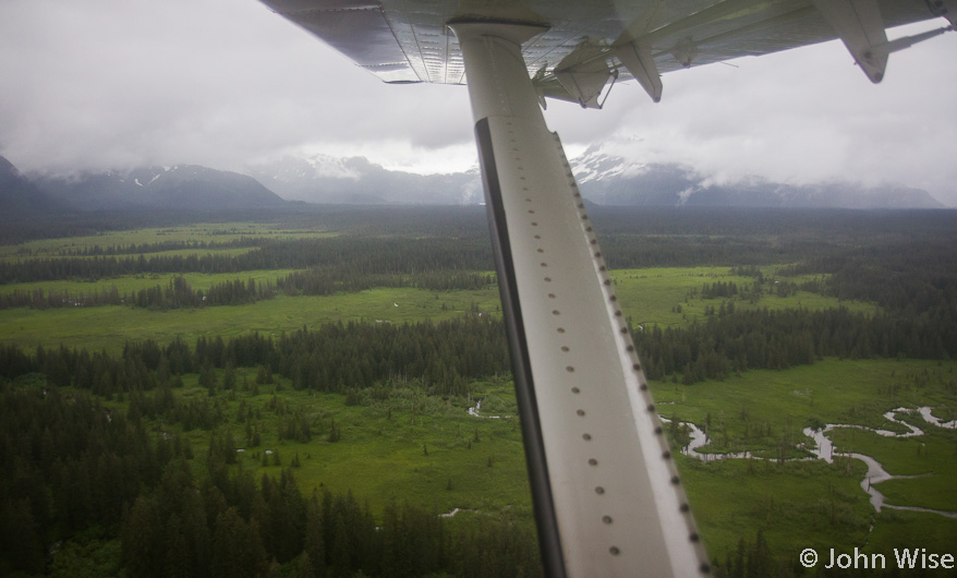 The Brabazon mountain range in the distance as we fly out of Dry Bay, Alaska on our way up the coast to Yakutat