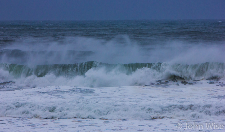 Pacific ocean being whipped into a frenzy on the Oregon coast.