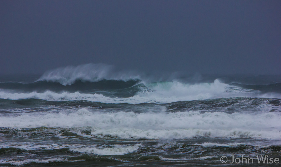 View from the dock at Port Orford, Oregon on a stormy day