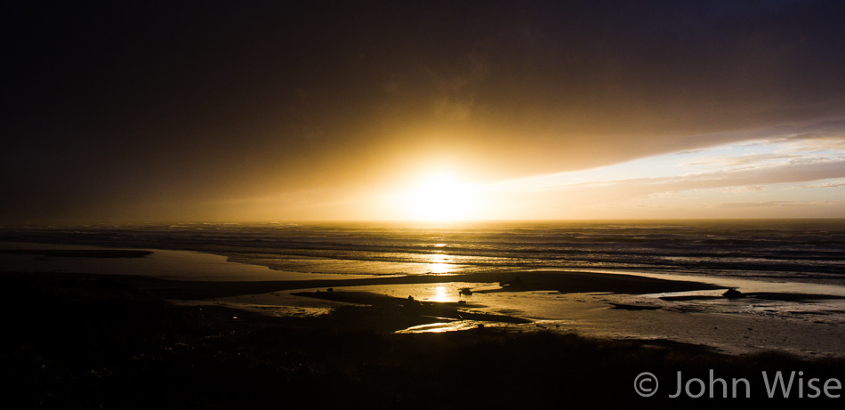 Sunset at South Beach State Park near Newport, Oregon