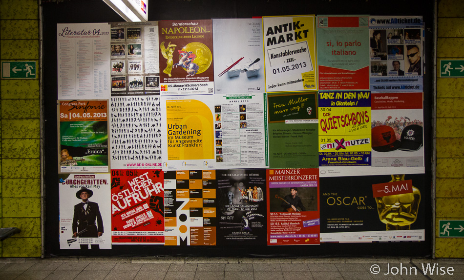 Event advertising in the subway in Frankfurt, Germany