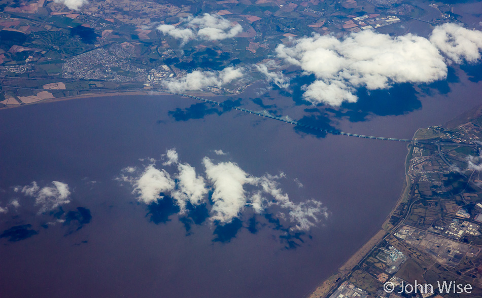 Approaching London, England while still about 25,000 feet in the air.