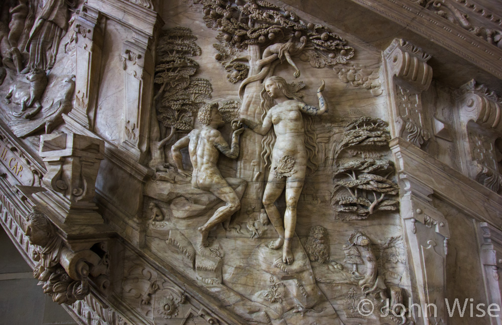 Detail from the pulpit in the Magdeburg Dom (cathedral) in Germany