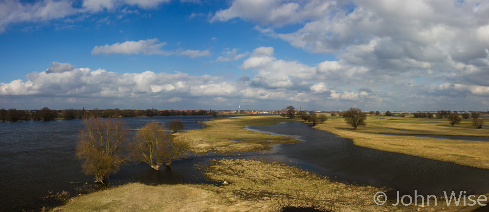 The wet lowlands of the Elbe River valley in the Wittenberge area of Germany