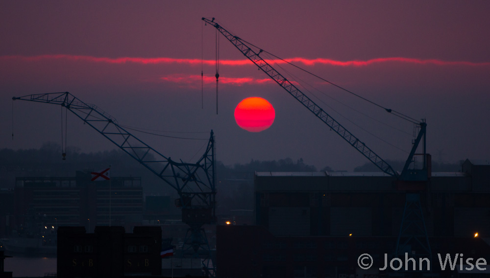 Sunrise over Kiel, Germany