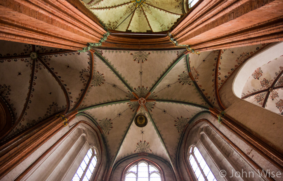 Ceiling detail in St. Mary's Cathedral in Lübeck, Germany