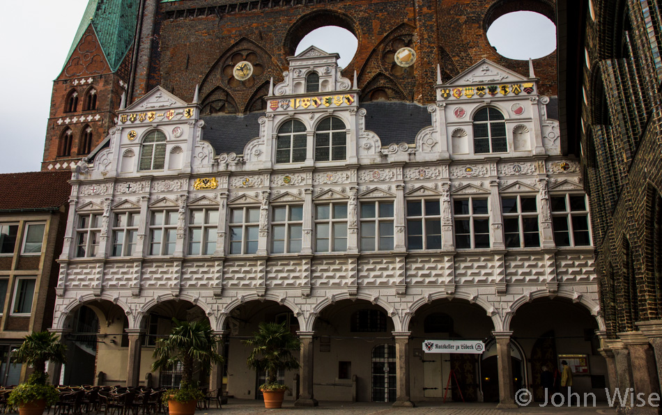 Backside of the Lübeck Rathaus (City Hall) in Germany