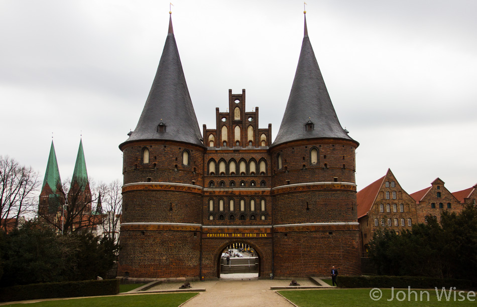 City gate of Lübeck, Germany, now an iconic figure for Niederegger Marzipan