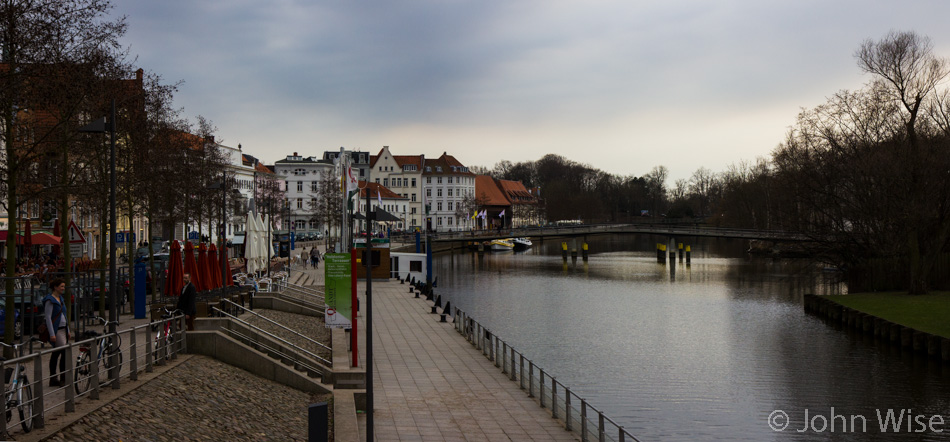 The Trave River in Lübeck, Germany