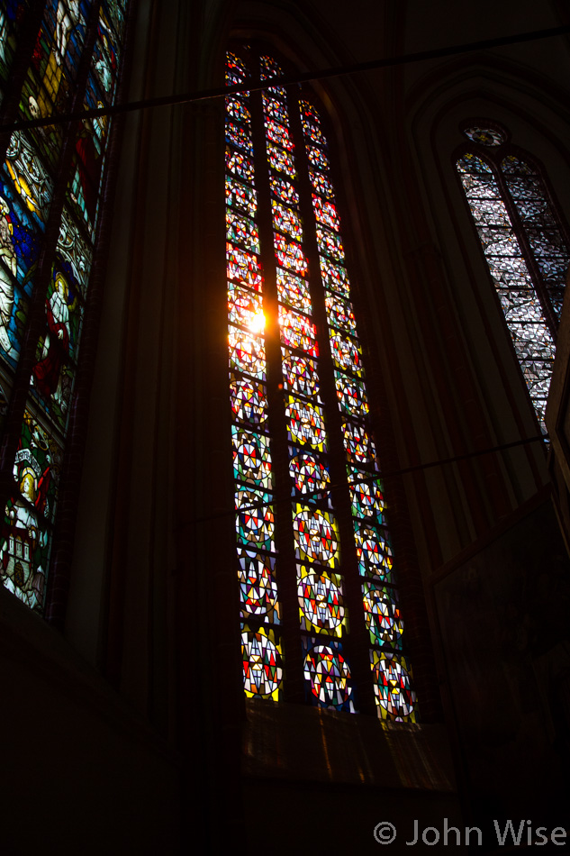 Stained glass window from inside St. Johannis Kirche (church) in Lüneburg, Germany