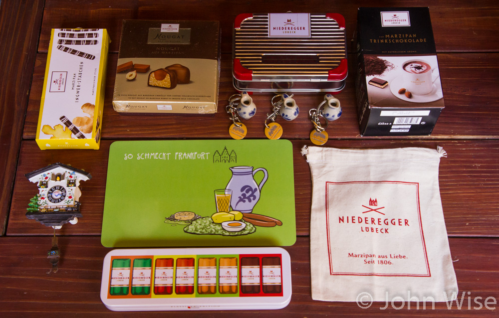 Marzipan and various souvenirs from Germany