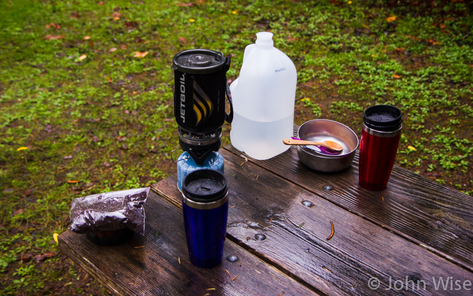 Making breakfast at Humbug campground in southern Oregon