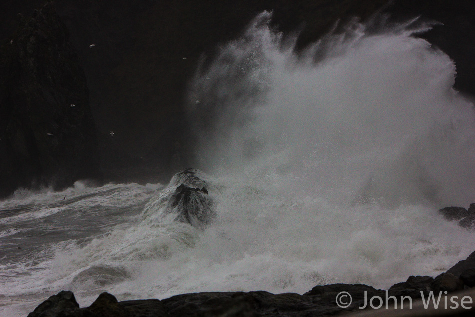 Crashing waves on the Oregon coast
