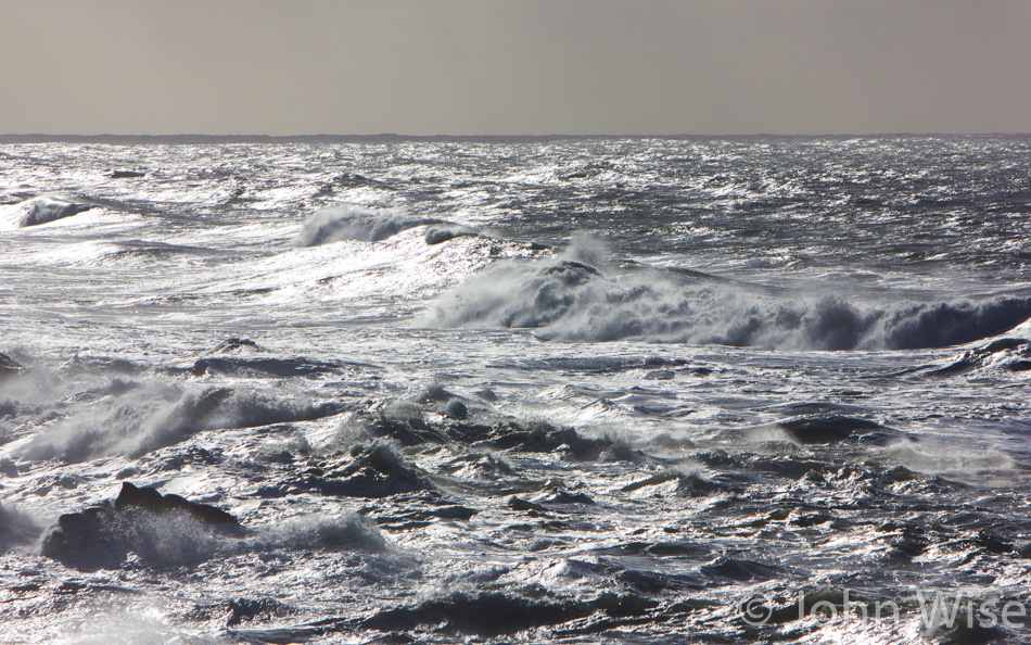 The molten sea off the coast of Oregon as it shimmers in the sunlight