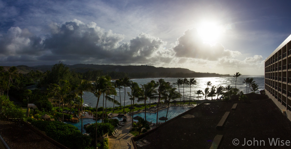 The view from our room at Turtle Bay Resort on the North Shore of Oahu, Hawaii