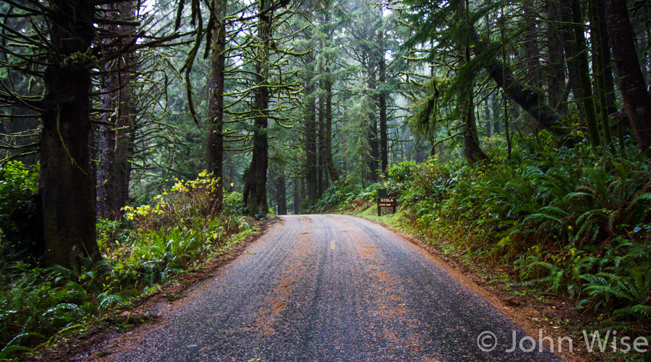 Entering Ecola State Park in Oregon