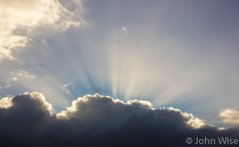 God rays over Oahu, Hawaii