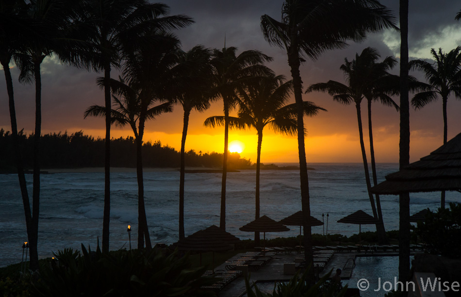 Sunset at Turtle Bay on Oahu, Hawaii