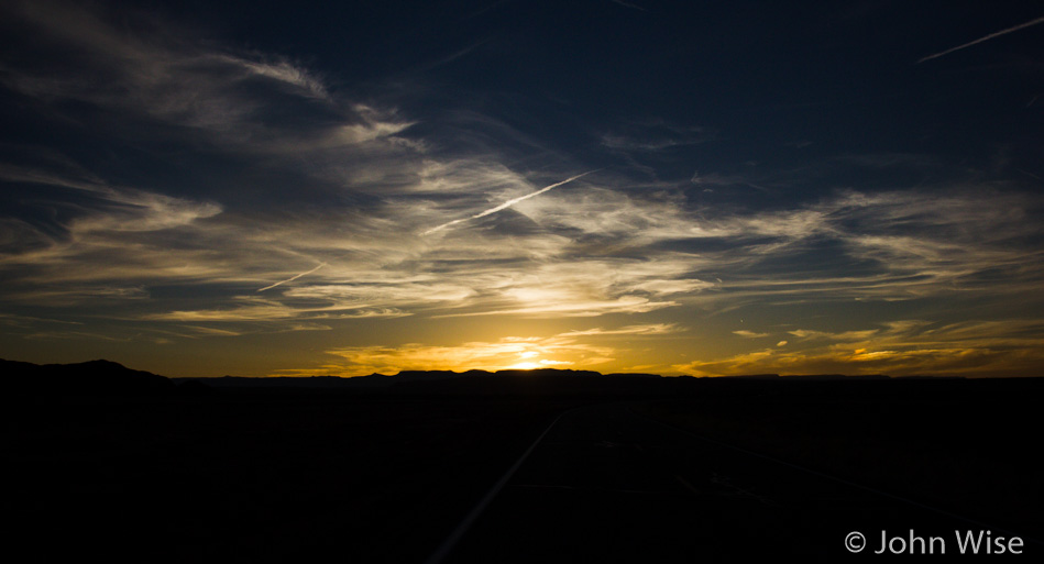 Sunset on the Navajo Reservation in northern Arizona