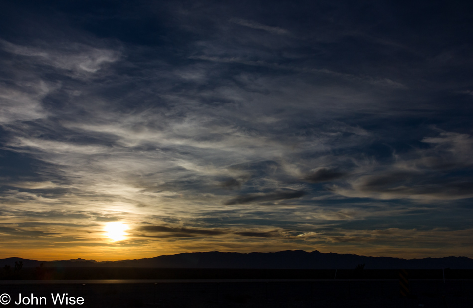 Driving across the California desert