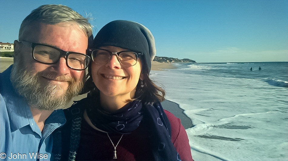 John Wise and Caroline Wise at Zuma Beach in California