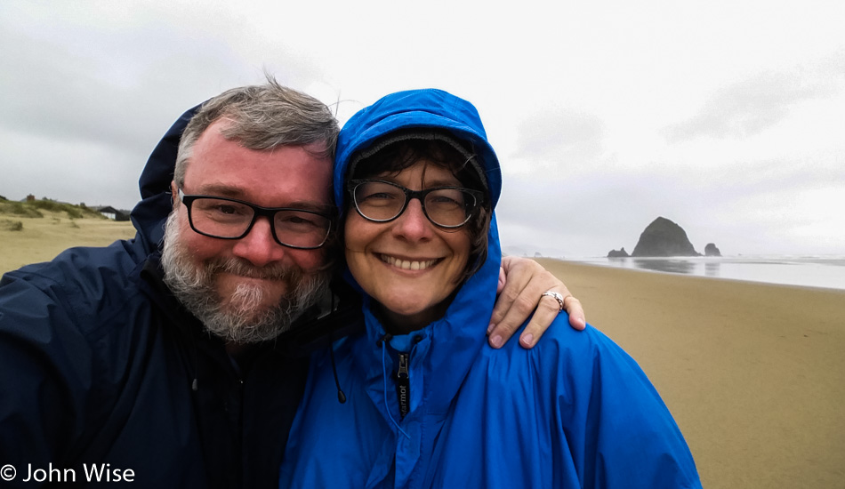 John Wise and Caroline Wise at Cannon Beach, Oregon