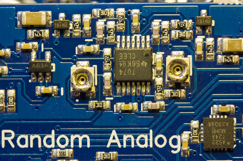 PCB closeup of the Ultra Random Analog