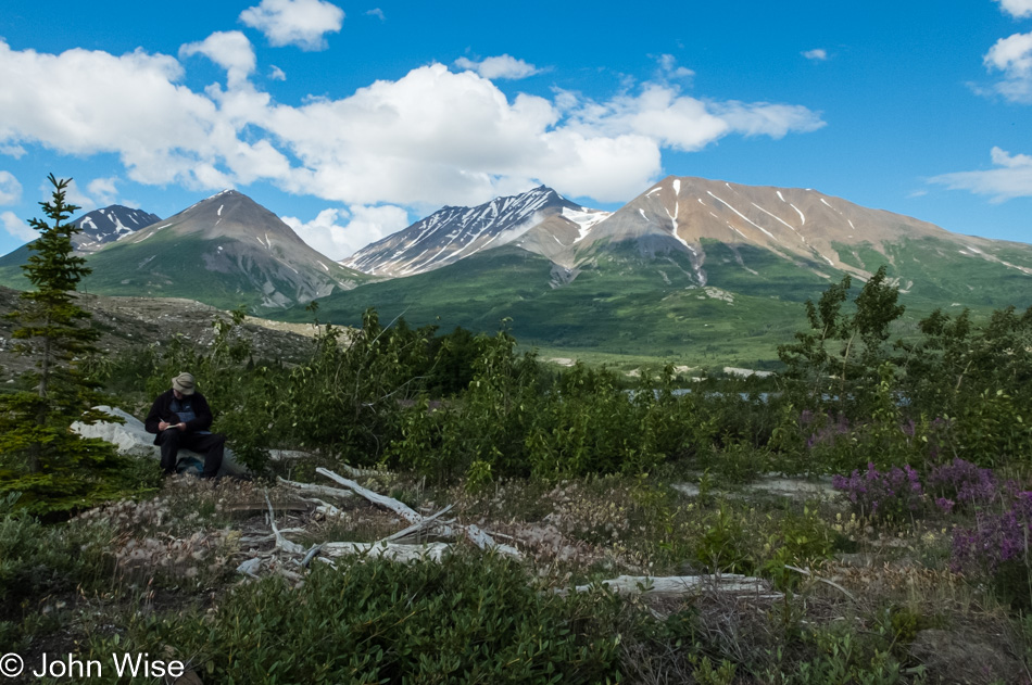 John Wise near Lowell Glacier in the Yukon, Canada