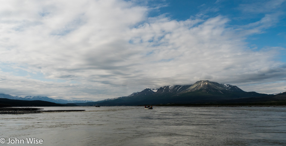 The beginning of the Alsek River in Yukon, Canada as we leave the Kaskawulsh and Dezadeash rivers behind.