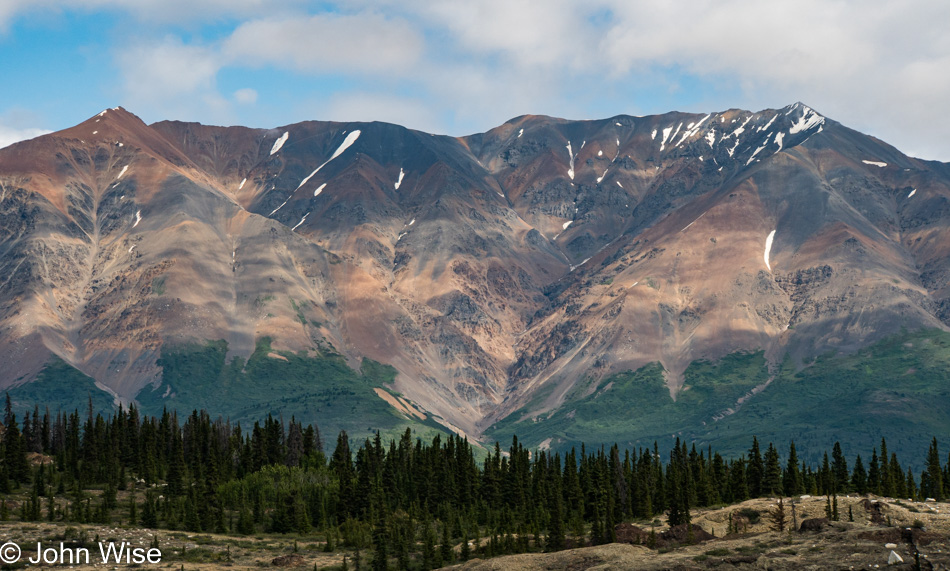 Meandering through the landscape in Yukon, Canada on the Alsek River
