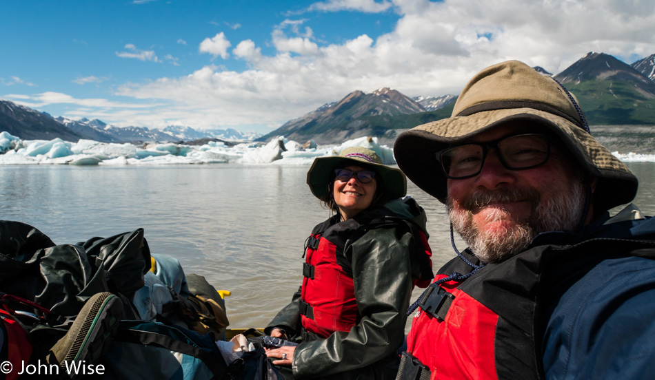 Caroline Wise and John Wise on Lowell Lake in Kluane National Park Yukon, Canada