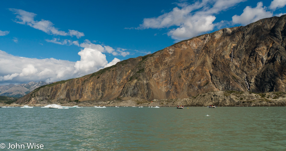 The view back towards camp from Lowell Lake in Kluane National Park Yukon, Canada