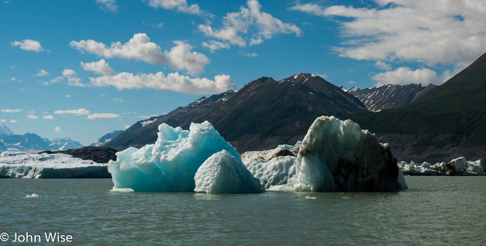 Icebergs on Lowell Lake in Kluane National Park Yukon, Canada
