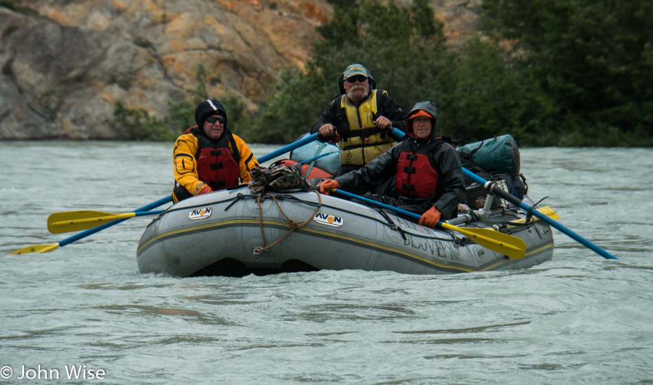 Rafting on the Alsek river in Kluane National Park Yukon, Canada