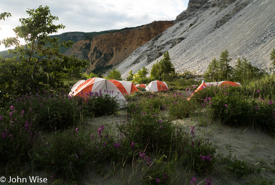 Camp along the Alsek River in Yukon, Canada