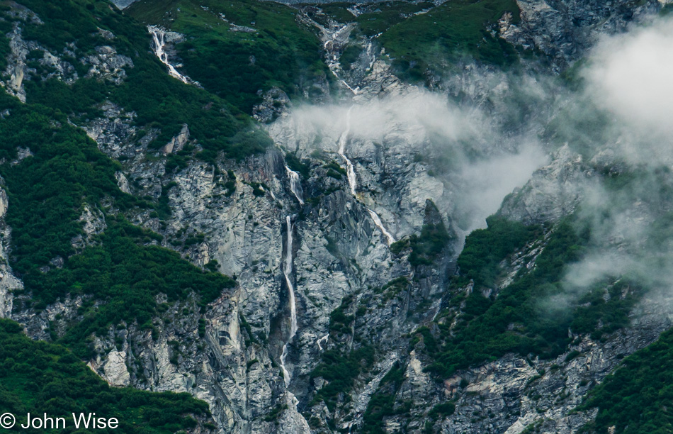 Waterfalls off the Alsek River in British Columbia, Canada