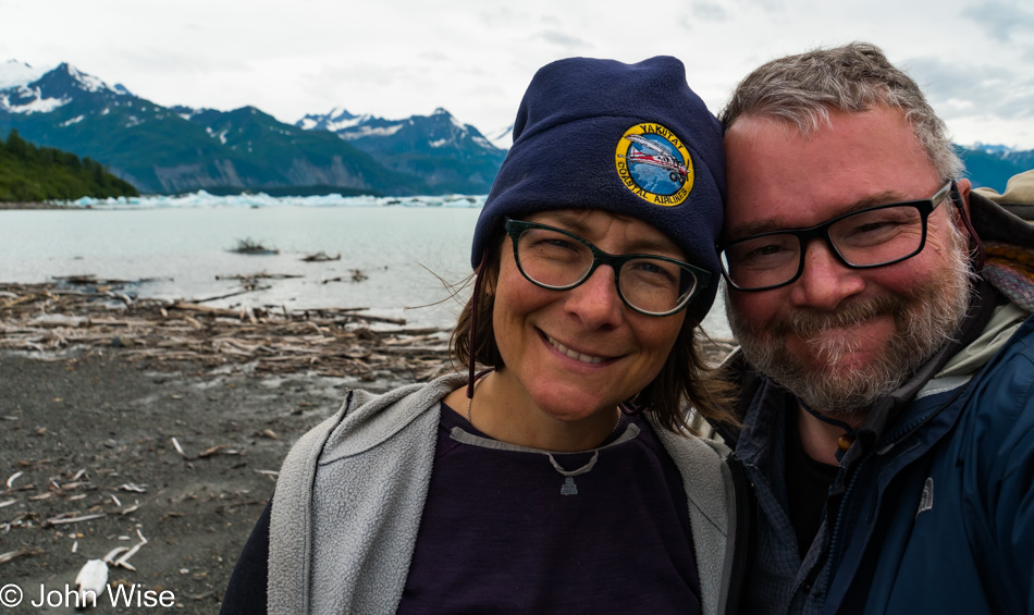 Caroline Wise and John Wise on the Alsek Lake in Alaska, United States