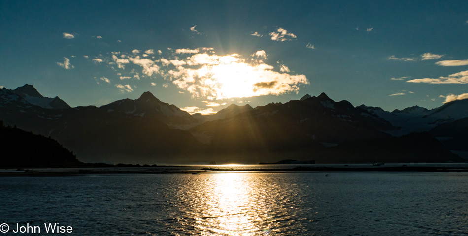 Alsek Lake at sunrise in Alaska