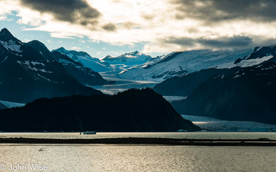 Alsek Lake at sunrise in Alaska