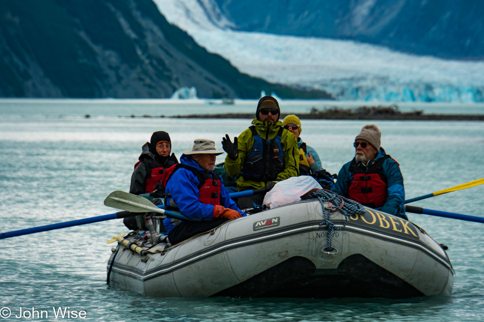 Raft on the Alsek Lake in Alaska