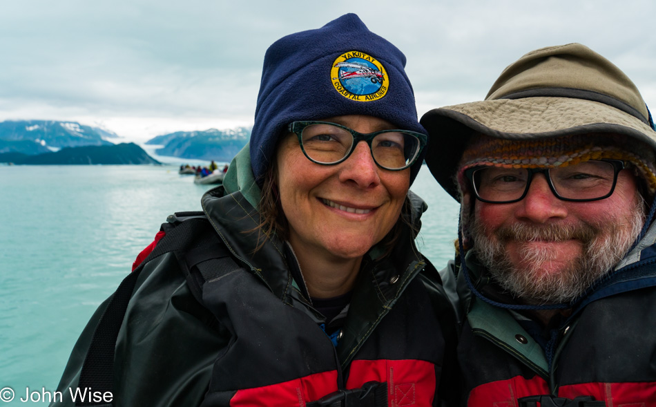 Caroline Wise and John Wise on Alsek Lake in Alaska