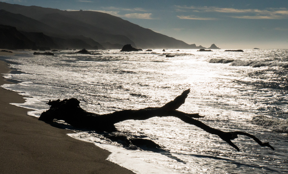 Looking south on Andrew Molera State Park beach