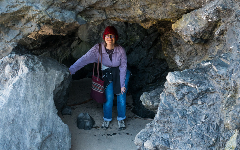 Caroline Wise in the cave she originally came from