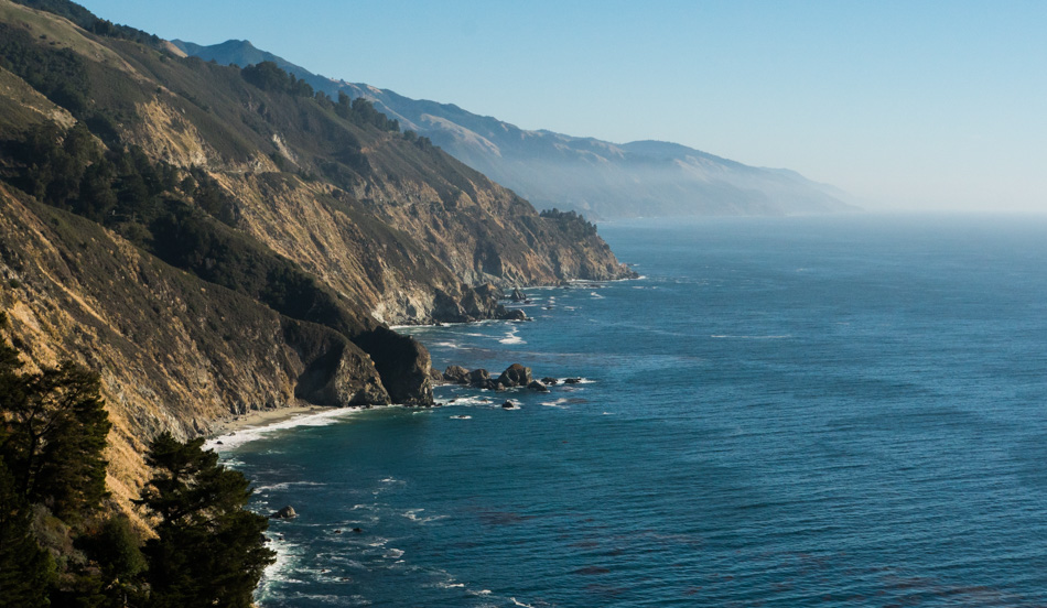 Looking south on Highway 1 on the way through Big Sur