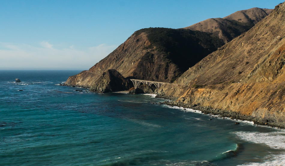 Looking north on Highway 1 on the way through Big Sur