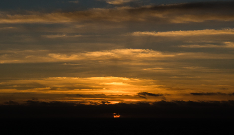 Sunset over the Pacific Ocean as seen from Highway 1 near Big Sur, California