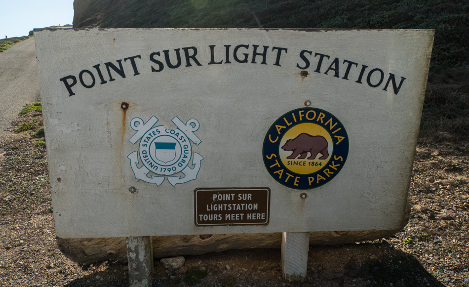 Point Sur Light Station welcome sign and meeting point