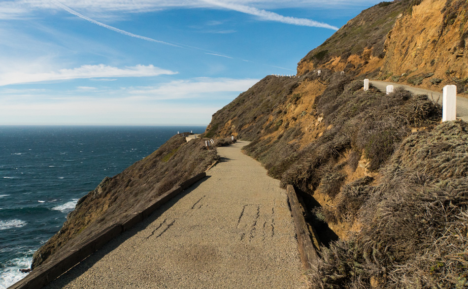 A bridge on the final leg to reach the Point Sur lighthouse