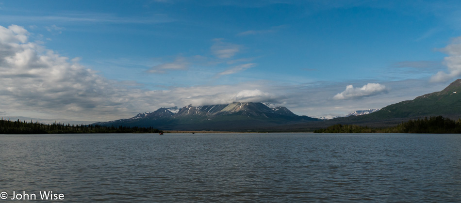 The confluence of the Kaskawulsh and the Dezadeash rivers is right in front of us in Yukon, Canada